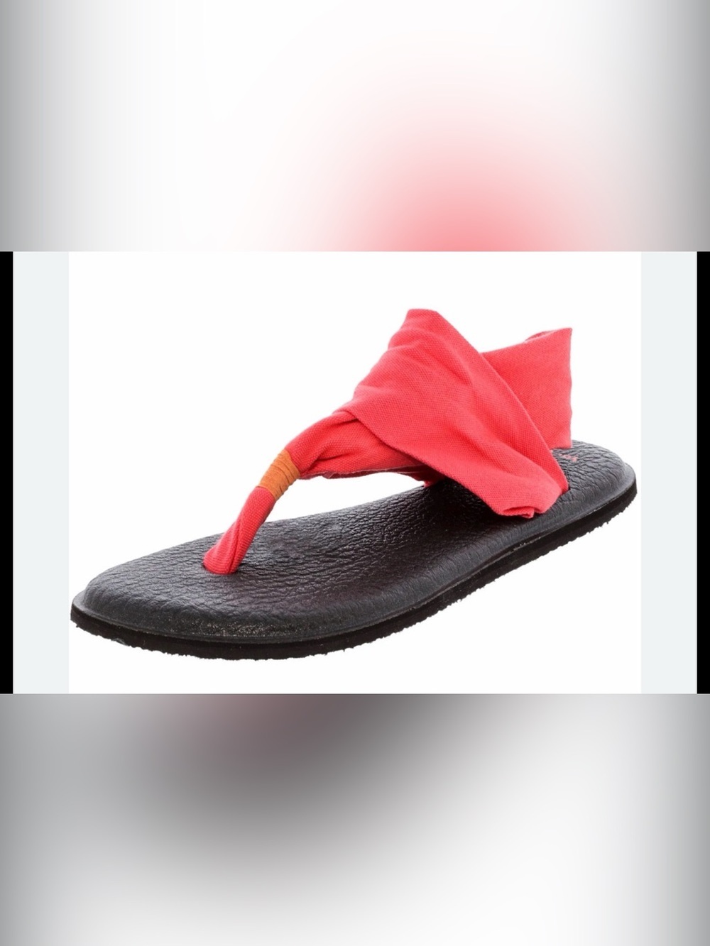 Sanuk Coral Fabric Wrap Sandal with Black Footbed